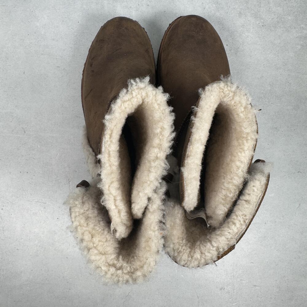 UGG Boots Womens Size 6.5 Brown Luisa Shearling Lined Leather - Picture 6 of 14